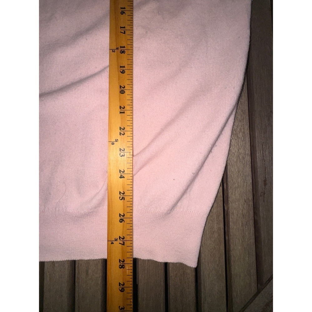 Vintage Burberrys of London Pink V-Neck Sweater Lambswool Angora Spain Size 7 - Picture 6 of 10